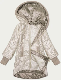 Světle béžová prošívaná bunda s ozdobnými stahovacími lemy S'West (B8345-70)