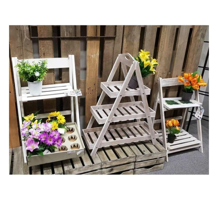 DŘEVĚNÝ SKLÁDACÍ KVĚTINOVÝ ZÁHON 3 POLICE DŘEVĚNÝ SKLÁDACÍ KVĚTINOVÝ ZÁHON 3 POLICE