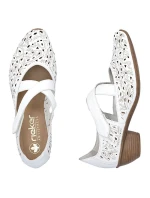 Dámské kožené polobotky na podpatku bílé Rieker 43773-80 Dámské kožené polobotky na podpatku bílé Rieker 43773-80