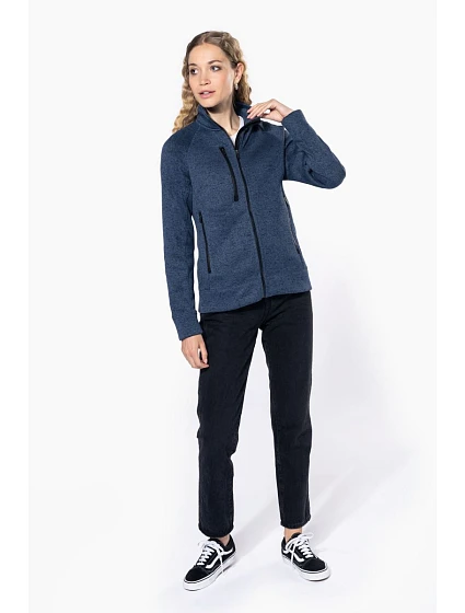 K Dámská melanžová pletená fleecová bunda 20. red melange model 22423088 - Kariban K Dámská melanžová pletená fleecová bunda 20. red melange model 22423088 - Kariban