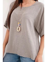 Dámská bavlněná oversize halenka s krátkým rukávem fango Dámská bavlněná oversize halenka s krátkým rukávem fango