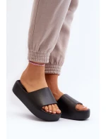 Dámské žabky na tlusté podrážce černé Oreithano