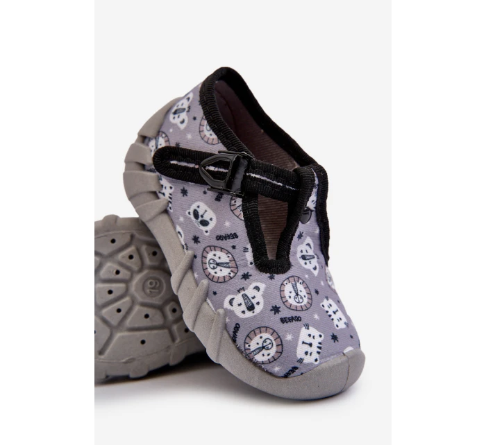 Pohodlné dětské pantofle Šedé model 21662294 - Befado Pohodlné dětské pantofle Šedé model 21662294 - Befado