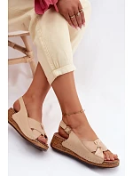 Pohodlné dámské sandály na platformě béžové Iggy