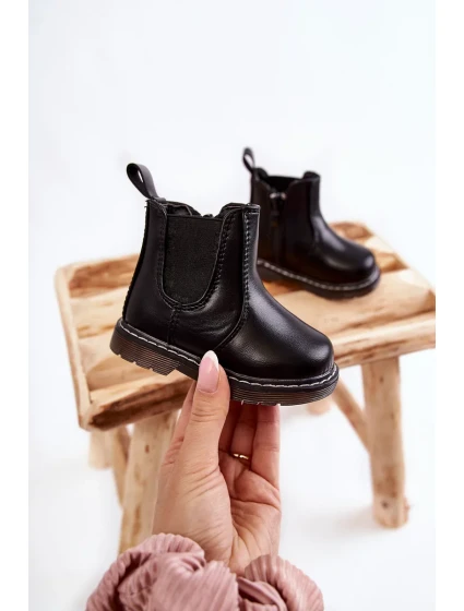 Dětské Kůže zateplené boty černé model 19975464 - Kesi