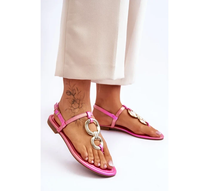 Ploché kožené žabky růžové Keep Going Ploché kožené žabky růžové Keep Going