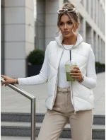 Dámská prošívaná vesta se stojáčkem krémová FashionStreet TY3042