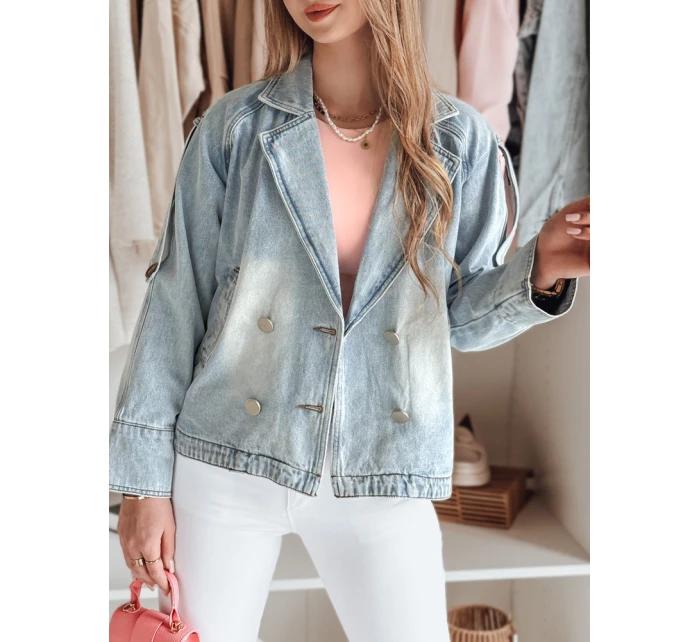 Dámská oversize džínová bunda modrá model 21988199 - Dstreet