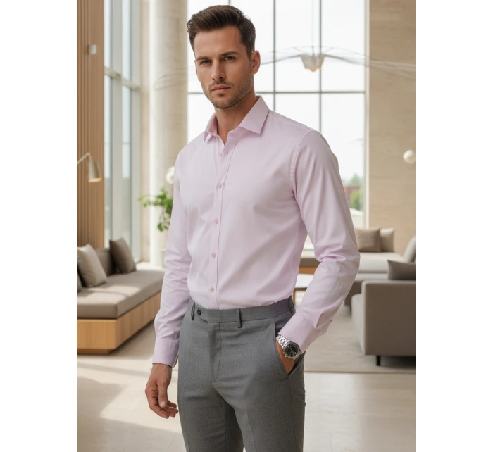 Pánská elegantní hladká světle fialová košile SLIM FIT FashionStreet DX2683