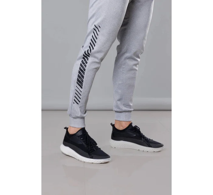 Světle šedé pánské teplákové kalhoty s potiskem model 18347910 - J.STYLE