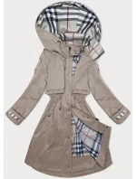 Tmavě béžová tenká dámská bunda parka s kapucí (2) model 19709855 - BH FOREVER Tmavě béžová tenká dámská bunda parka s kapucí (2) model 19709855 - BH FOREVER