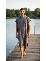 pánské vaflové pončo Saimaa s kapucí Organic Grey pánské vaflové pončo Saimaa s kapucí Organic Grey