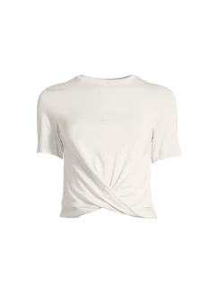 CASALL Delight Short Wrap Tee bílá