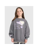 Dívčí mikina oversize bez kapuce 4F 4FJRAW25TSWSF2438-22S Dívčí mikina oversize bez kapuce 4F 4FJRAW25TSWSF2438-22S