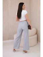 Viskózové kalhoty se širokými nohavicemi šedý Viskózové kalhoty se širokými nohavicemi šedý