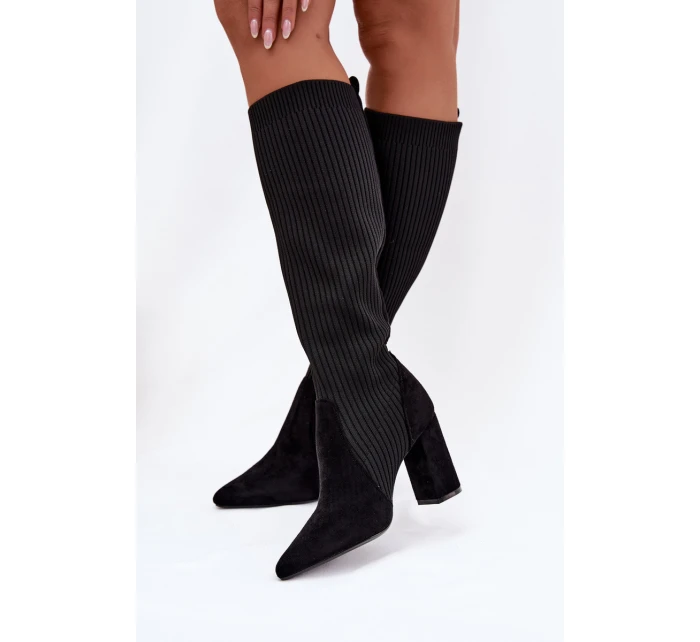 Dámské kozačky na sloupku – černé Yserine Dámské kozačky na sloupku – černé Yserine