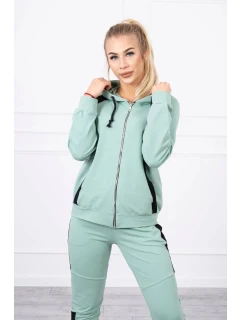 Sportovní sada s pruhy tmavě mátová