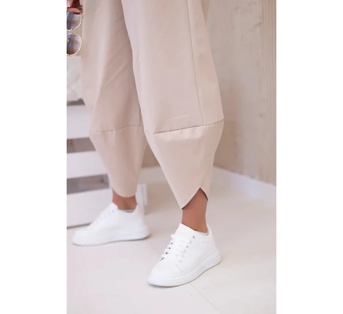 Komplet nových mikinových kalhot Punto béžový Komplet nových mikinových kalhot Punto béžový