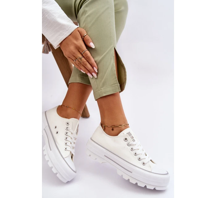 Látkové tenisky na platformě Big Star model 21610273 Bílá - Big Star Shoes