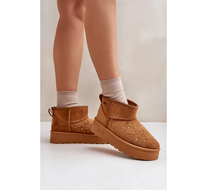 Sněhule se zdobením na platformě Big Star OO274A104 Camel