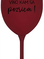 VÍNO TAM, VÍNO SEM, VÍNO KAM SA POZRIEM! - bordovy pohár na víno 350 ml