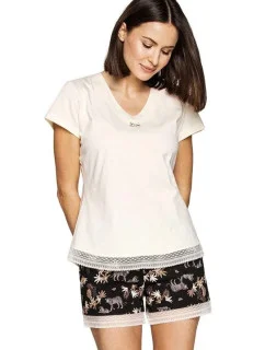 Dámské pyžamo Harper vanilkově žluté - Cana