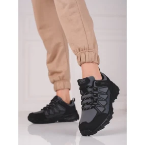 Krásné  trekingové boty šedo-stříbrné dámské bez podpatku