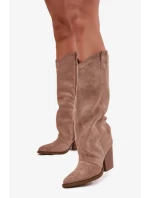 Kozačky na podpatku model 219855 Step in style Kozačky na podpatku model 219855 Step in style