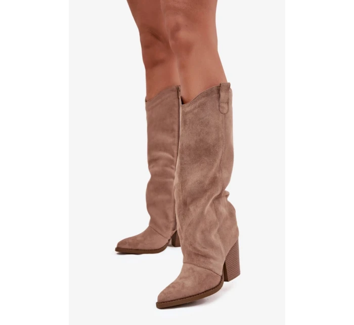 Kozačky na podpatku model 219855 Step in style Kozačky na podpatku model 219855 Step in style