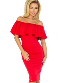 Červené šaty s volánkem model 4977157