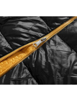 Černo-žlutá dámská bunda s kontrastními vsadkami a se žlutým zipem (AG1-J9063)