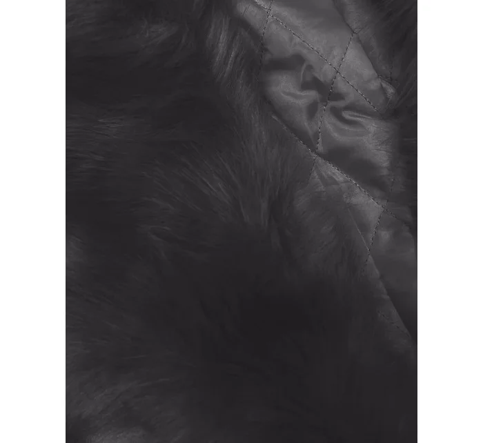 Krátká dámská zavazovací bunda v grafitové barvě Ann Gissy (K0327)