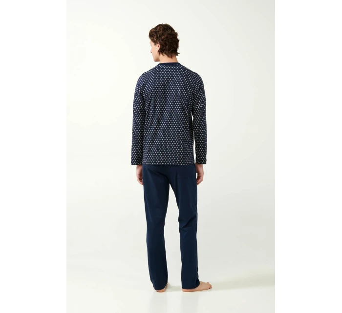 Vamp - Klasické pánské pyžamo s potiskem 21690 - Vamp Vamp - Klasické pánské pyžamo s potiskem 21690 - Vamp