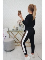 Sada s leopardím potiskem černá