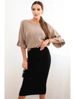 Dámská viskózová tužková sukně s elastickým pasem černá