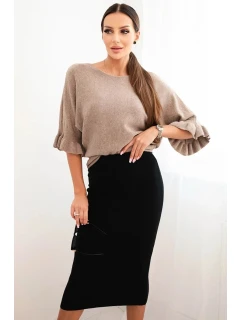 Dámská viskózová tužková sukně s elastickým pasem černá