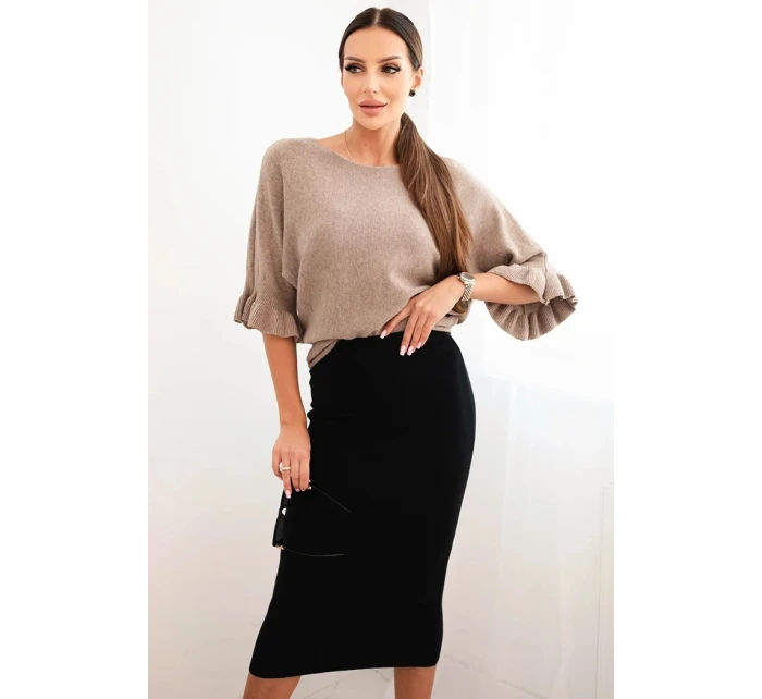 Dámská viskózová tužková sukně s elastickým pasem černá