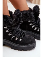 Dámské Šněrovací Boty S Kožíškem Černé Vaminia Dámské Šněrovací Boty S Kožíškem Černé Vaminia