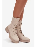 Dámské workery s přezkami Medvídek Srdce Béžové model 21744667 - Boto Dámské workery s přezkami Medvídek Srdce Béžové model 21744667 - Boto