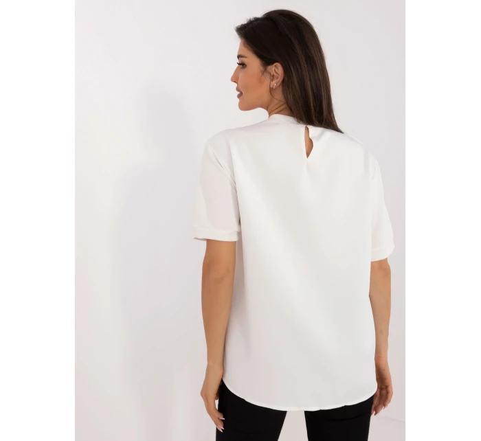 Bluzka LK BZ model 20742497 biało różowy - FPrice Bluzka LK BZ model 20742497 biało różowy - FPrice