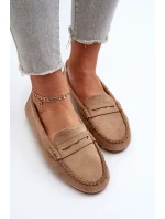 Klasické dámské semišové mokasíny tmavě béžové Glimris Klasické dámské semišové mokasíny tmavě béžové Glimris