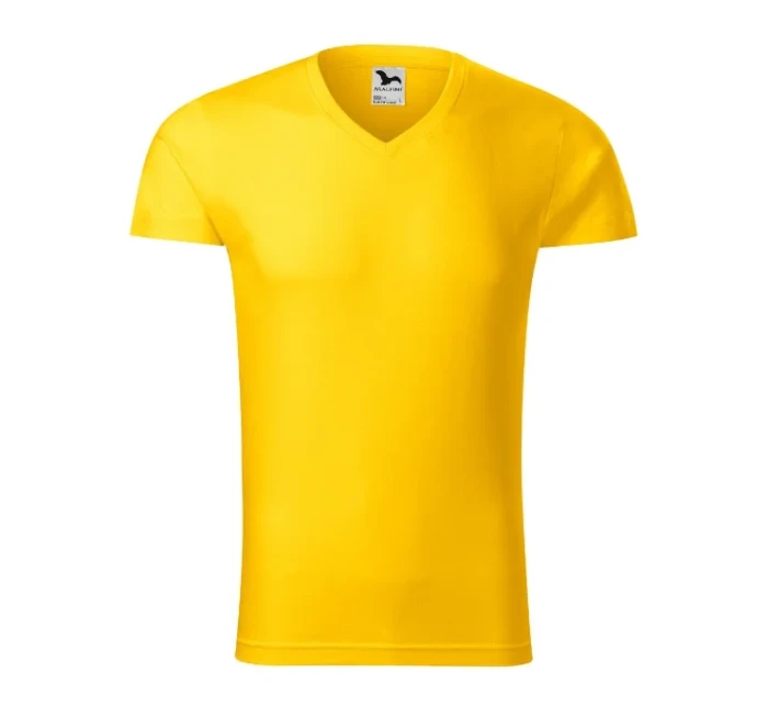 Slim Fit V-neck tričko pánské žlutá Slim Fit V-neck tričko pánské žlutá