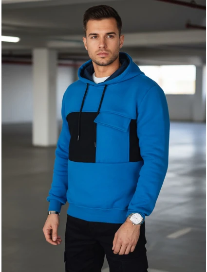 Pánská mikina s kapucí modrá Dstreet model 21986061 - FashionStreet