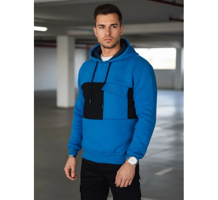 Pánská mikina s kapucí modrá Dstreet model 21986061 - FashionStreet