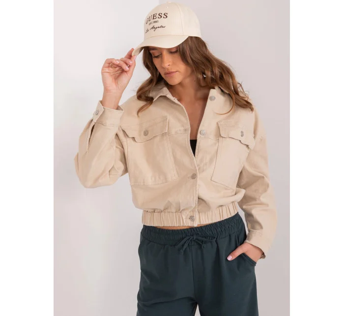 Béžová džínová dámská oversize bunda model 20114394 - Factory Price