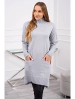 Svetr se stojáčkem světle šedý Svetr se stojáčkem světle šedý