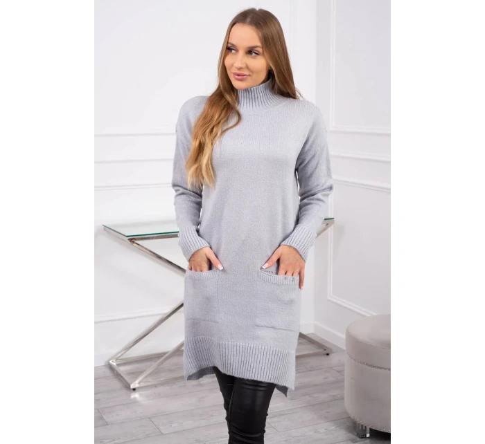 Svetr se stojáčkem světle šedý Svetr se stojáčkem světle šedý