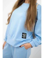 Komplet máslová látka teplákové + kalhoty modrý Komplet máslová látka teplákové + kalhoty modrý