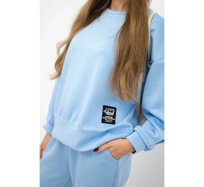 Komplet máslová látka teplákové + kalhoty modrý Komplet máslová látka teplákové + kalhoty modrý