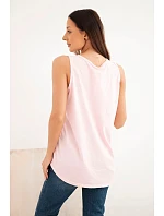 Dámská bavlněná halenka s výšivkou model 22214675 růžová - K-Fashion Dámská bavlněná halenka s výšivkou model 22214675 růžová - K-Fashion